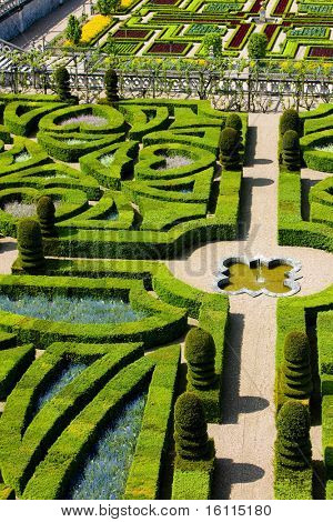 Zahrada zámku Villandry, Indre-et-Loire, centrum, Francie