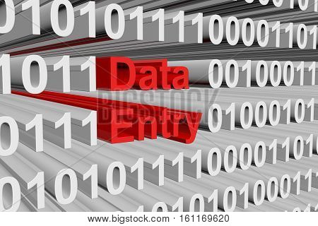 data entry is presented in the form of binary code 3d illustration