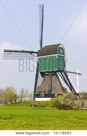 windmill ใกล้ Vlist เนเธอร์แลนด์