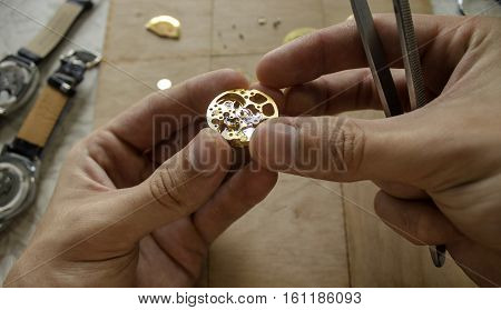 the process of repair of mechanical watches