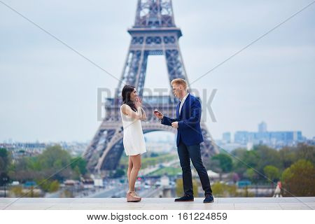 Happy Romantic Couple In Paris