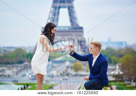 Happy Romantic Couple In Paris