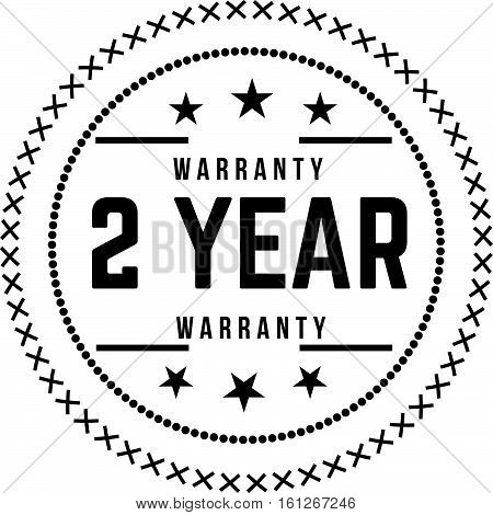 2 year warranty icon vintage rubber stamp guarantee