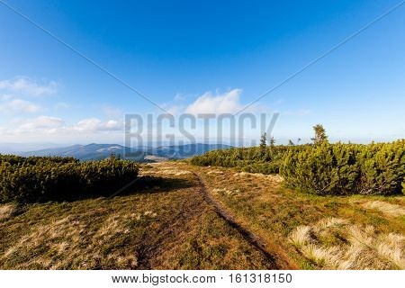 Beautiful Autumn Beskidy Mountains Landscape