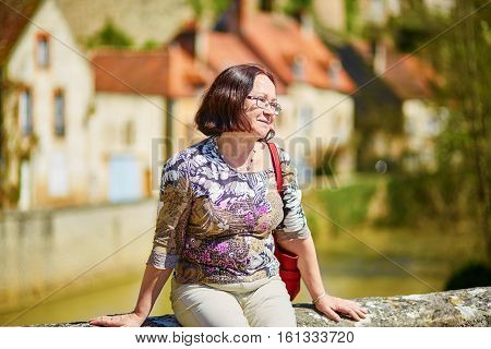 Beautiful Middle Aged Woman In Semur-en-auxois