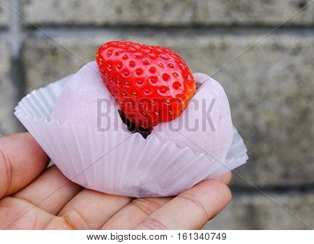 Japanese Traditional Dessert, Strawberry Mochi
