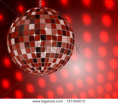 Mirror disco ball on shining background. vector illustration