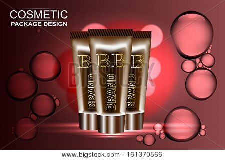 sunproof blemish balm contained in two golden tubes, golden background, 3d illustration