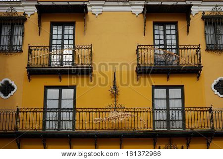 Seville Macarena barrio facades in Sevilla Spain