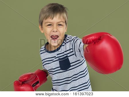 Boy Boxing Studio Shoot Concept
