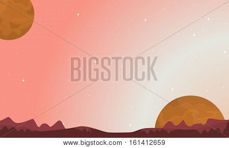 Vector illustration space background landscape collection stock