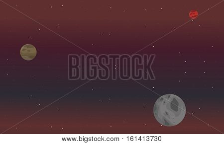 Space background landscape vector illustartion collection stock