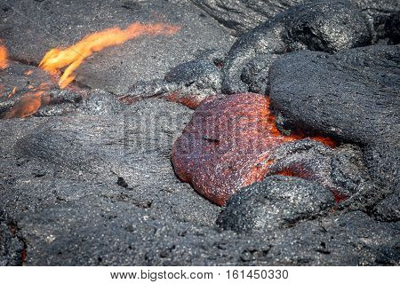Lava Flow In Lava Field