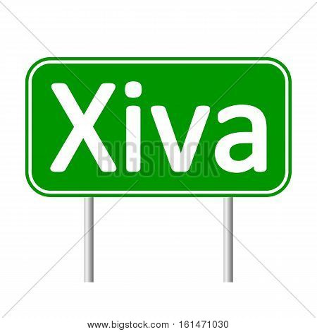 Xiva road sign isolated on white background.