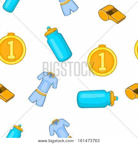 Tennis elements pattern. Cartoon illustration of tennis elements vector pattern for web