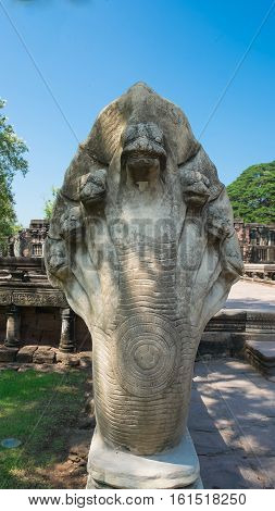 Statue of serpent King at Prasathinphimai King of Nagas