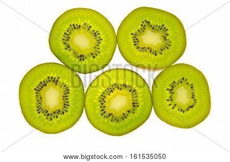 Closeup of Kiwi Fruit Slices as Background