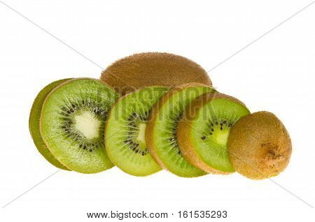 Kiwi Fruit Slices isolate on white background