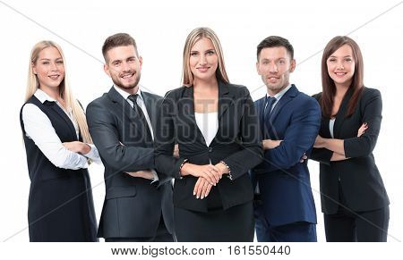 Successfull busines team isolated on white background