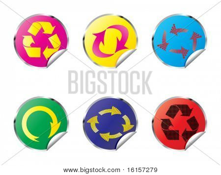 stickers with recycle symbols