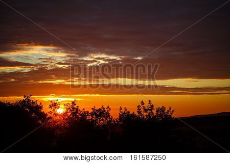 Sunrise in the early morning in Spain