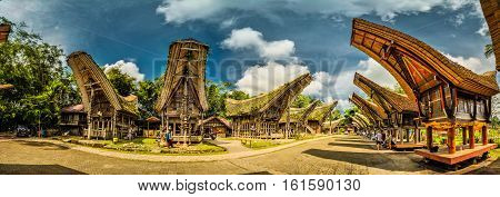 Panoramic Photo Of Tongkonans