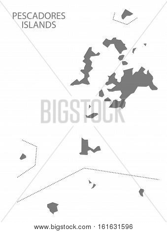 Pescadores Islands Taiwan Map grey county silhouette illustration