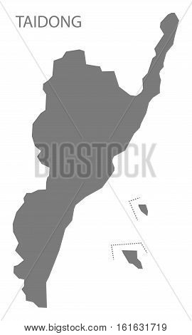 Taidong Taiwan Map grey county silhouette illustration