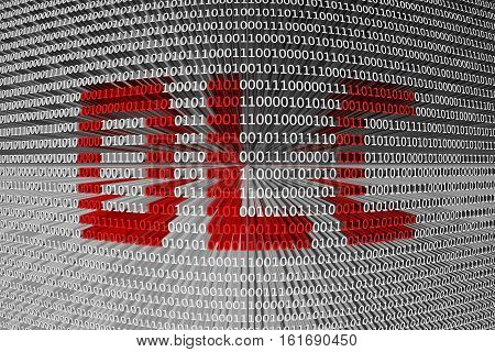 DLC is presented in the form of binary code 3d illustration