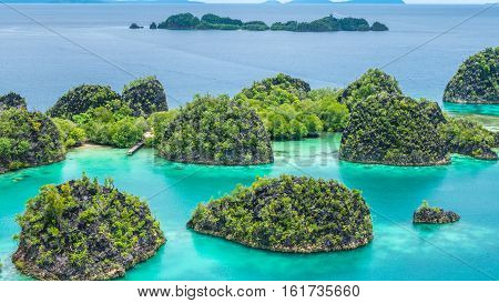 Cliff Islands around Peanemo, Raja Ampat, West Papua, Indonesia