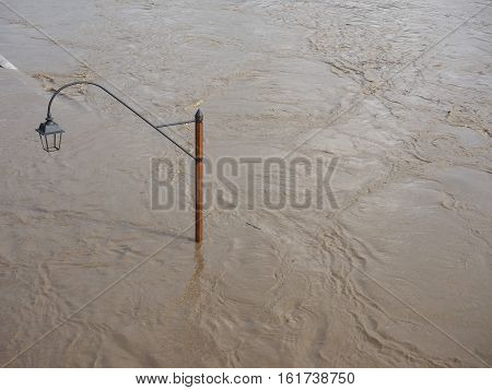 River Po Flood In Turin