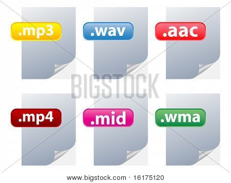 archivos de audio (imagen raster de vector)
