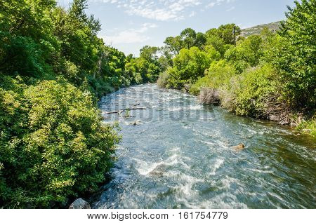 Little Cottonwood Creek River in Utah's Wasatch Range