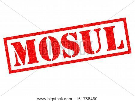 MOSUL red Rubber Stamp over a white background.