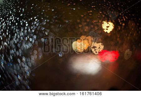 abstract blur background with heart bokeh defocused lights
