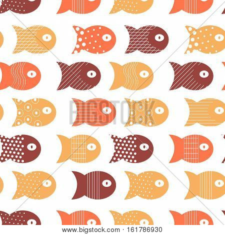 Fish seamless pattern for fabric textile design, pillows, wallpapers, cloth, bags, scrapbook paper. Vector illustration