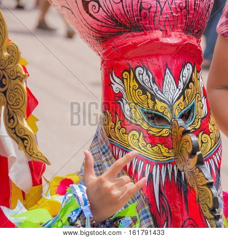 Thailand June 27: Phitakhon festival Phitakhon masks and dance to show festival on june 27 2015 in loei province of thailand