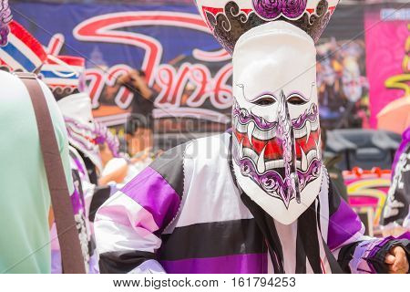 Thailand June 27: Phitakhon festival Phitakhon masks and dance to show festival on june 27 2015 in loei province of thailand