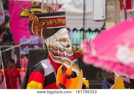 Thailand June 27: Phitakhon festival Phitakhon masks and dance to show festival on june 27 2015 in loei province of thailand