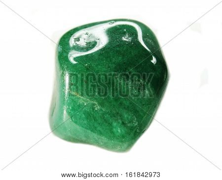 avanturine semigem geological bright green crystal isolated