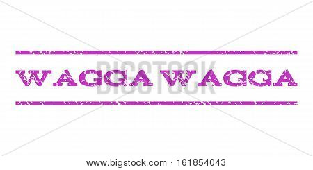 Wagga watermark stamp. Text tag between horizontal parallel lines with grunge design style. Rubber seal stamp with dirty texture. Vector violet color ink imprint on a white background.