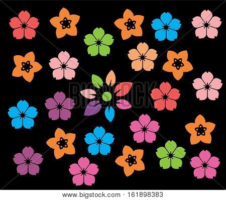 flower background in many colour and shape