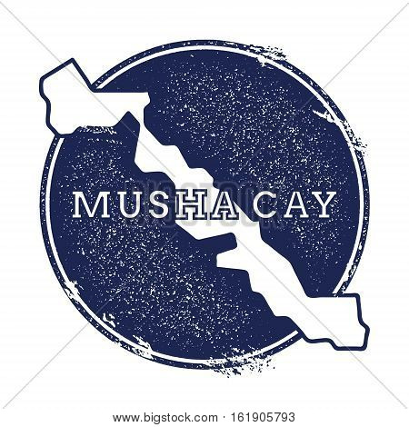 Musha Cay Vector Map. Grunge Rubber Stamp With The Name And Map Of Island, Vector Illustration. Can