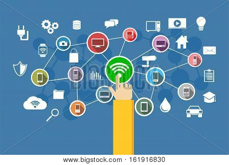 Wireless connection. Internet of Things. Information Technology concept.
