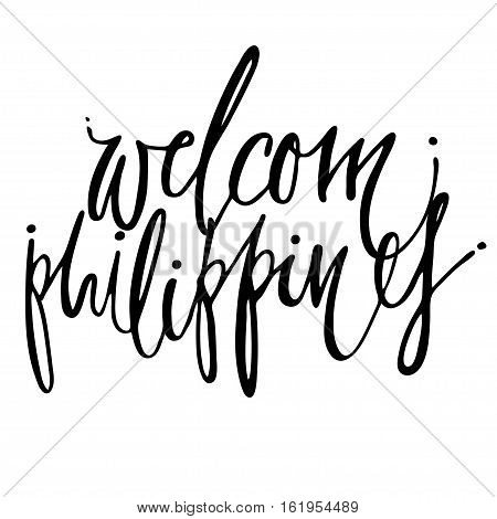 Philippines hand lettering design for posters, t-shirts, cards, invitations, stickers Vector
