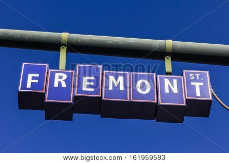 Las Vegas - Circa December 2016: Fremont Street Sign In Downtown, Leading To The Fremont Street Expe