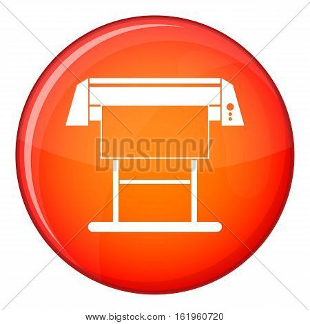 Large format inkjet printer icon in red circle isolated on white background vector illustration