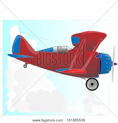 A bi plane isolated on sky .
