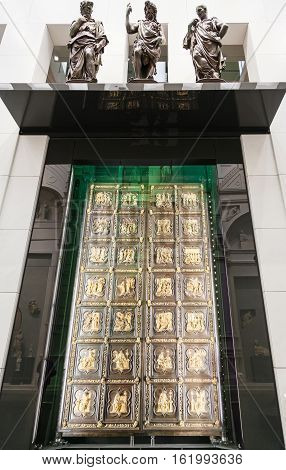 Decoration Of Original Doors Of Florence Cathedral