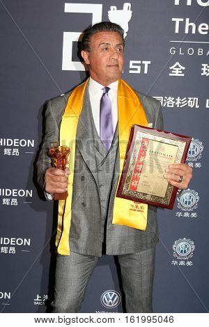 LOS ANGELES - DEC 15:  Sylvester Stallone at the 21st Annual Huading Global Film Awards - Press Room at The Theatre at The ACE Hotel on December 15, 2016 in Los Angeles, CA